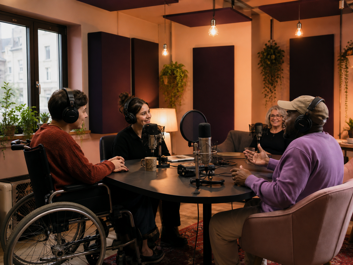Enregistrement de podcast dans un studio accessible