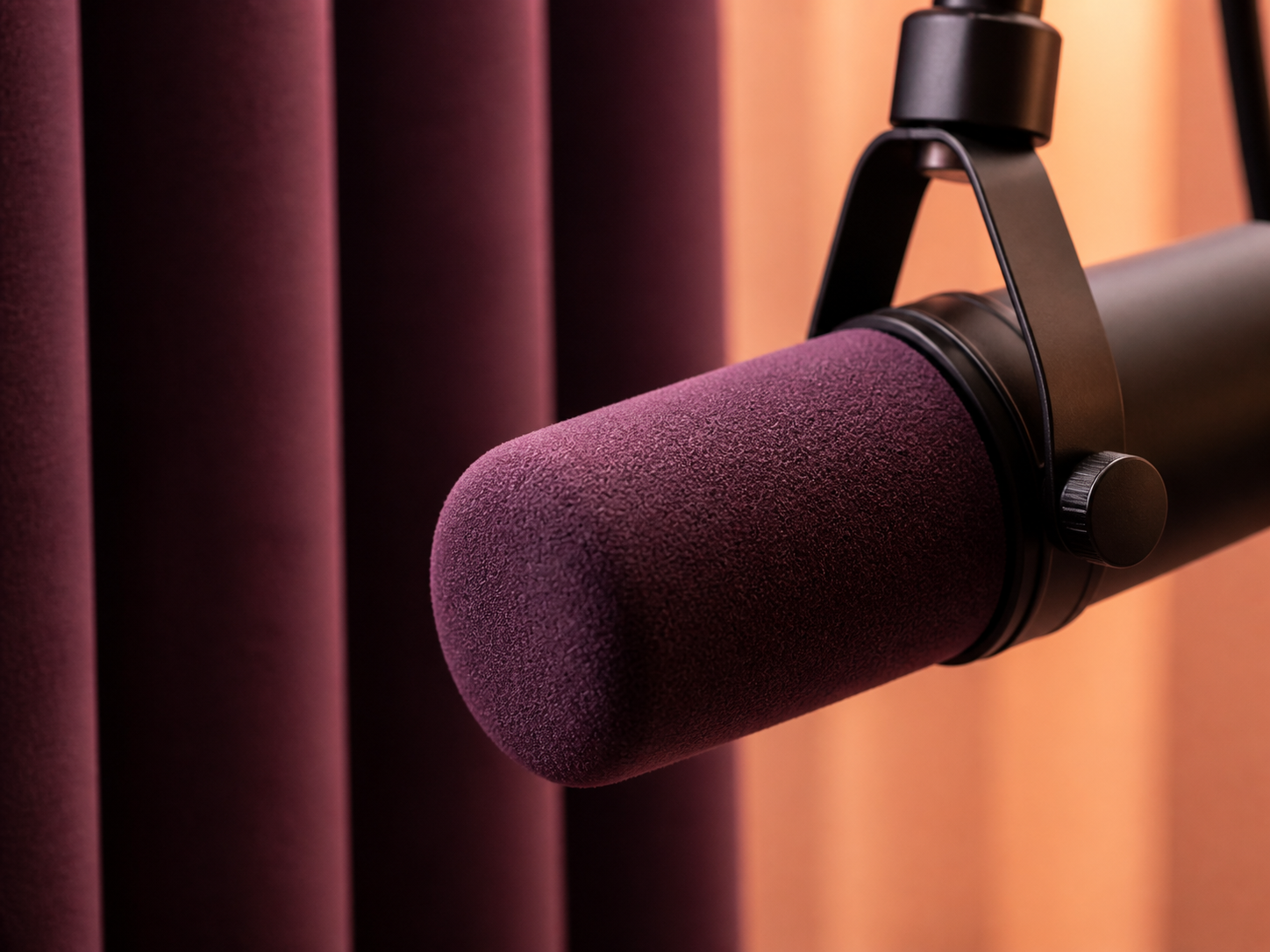 Micro de studio avec bonnette prune